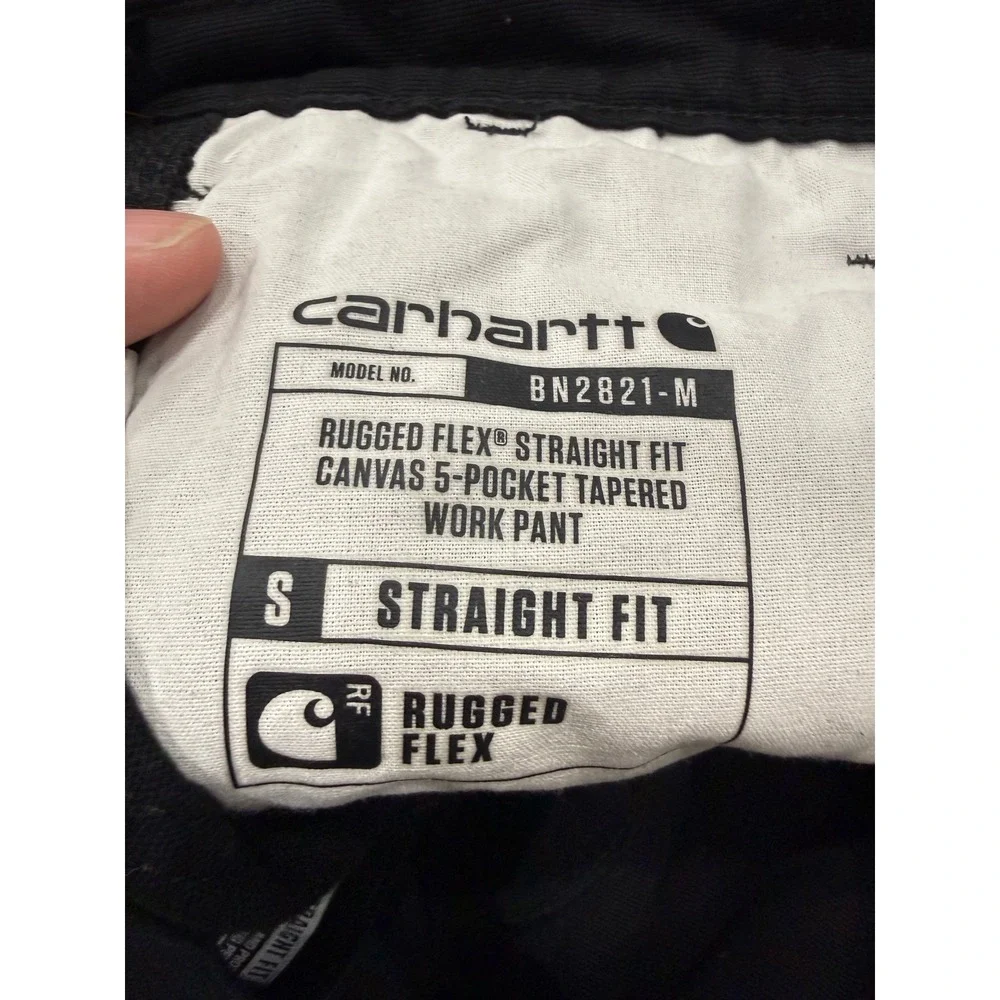 Carhartt Mens Rugged Flex Straight Fit Canvas Work Pants Black BN2821-M 38x30